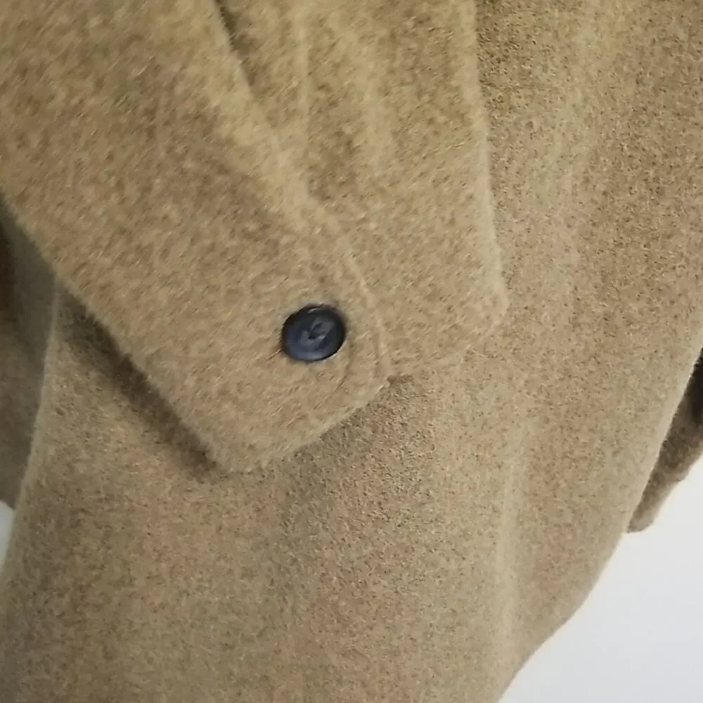 Alpine Design Men's Warm Fleece Shacket Tan Shirt Jacket Fall Winter Size Large